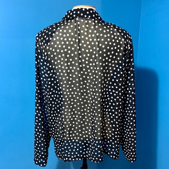 Semi sheer polka dot blouse. drapers and Damon’s - Picture 3 of 6